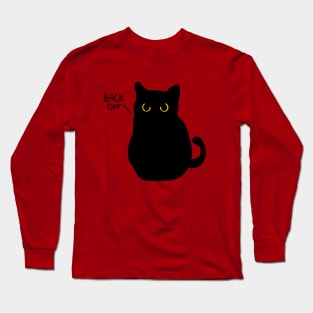 Grumpy angry black cat Long Sleeve T-Shirt